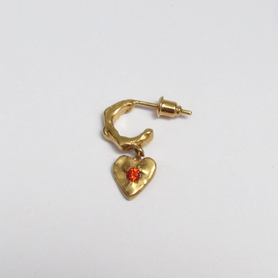 Love - Organic Hoop Drop Earring with Stone