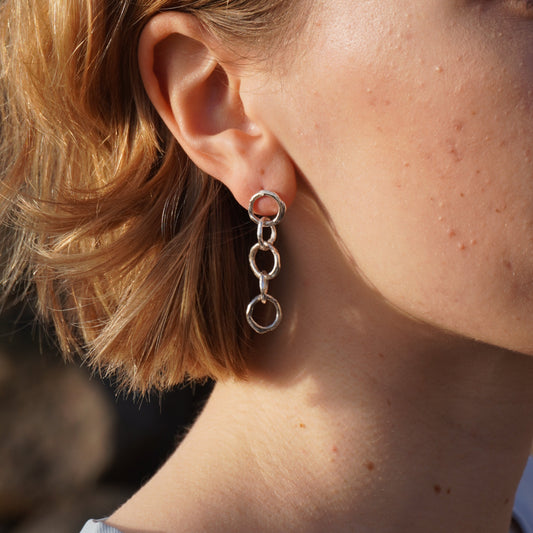 Riflessi lunari - Chain Drop Pendant Single Earring
