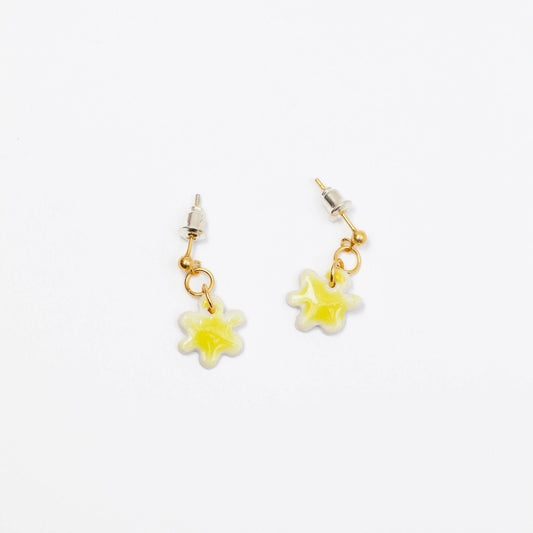 kindness porcelain earrings yellow dot 