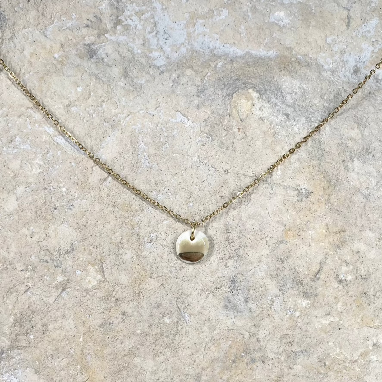 organic porcelain pendant necklace white luster