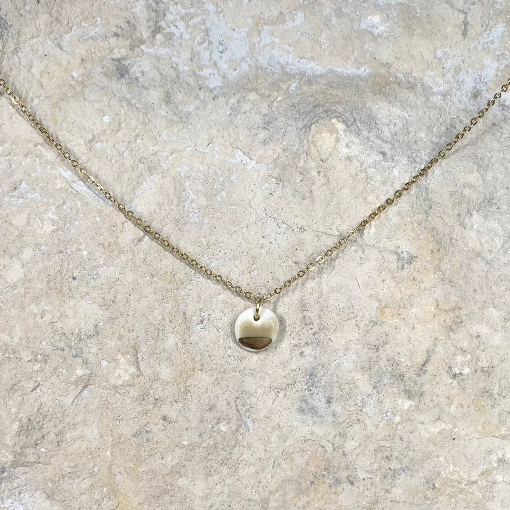 organic porcelain pendant necklace white luster