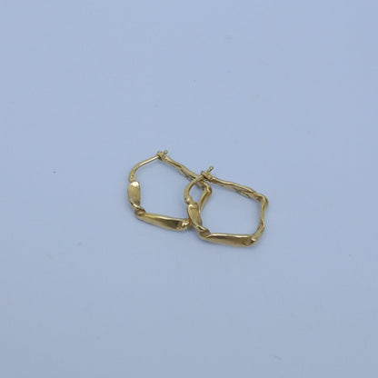 Note e maree small handmade hoops earrings, gold-plated