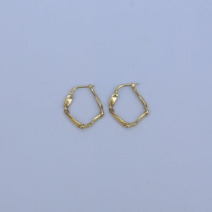 Note e maree small handmade hoops earrings, gold-plated
