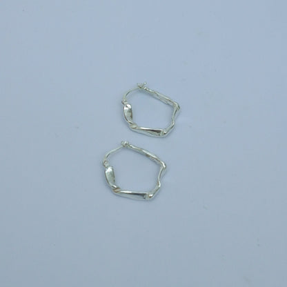 Note e maree small handmade hoops earrings, silver