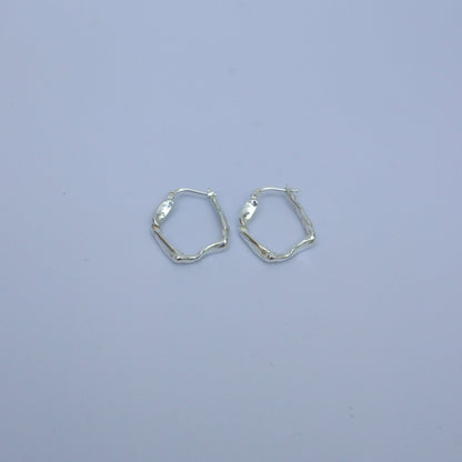 Note e maree small handmade hoops earrings, silver