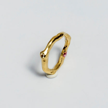Secret Shine Ring - Cristal Rose - Secret Shine Ring - Cristal Rose - gold-plated brass, pink and cristal synthetic stone.