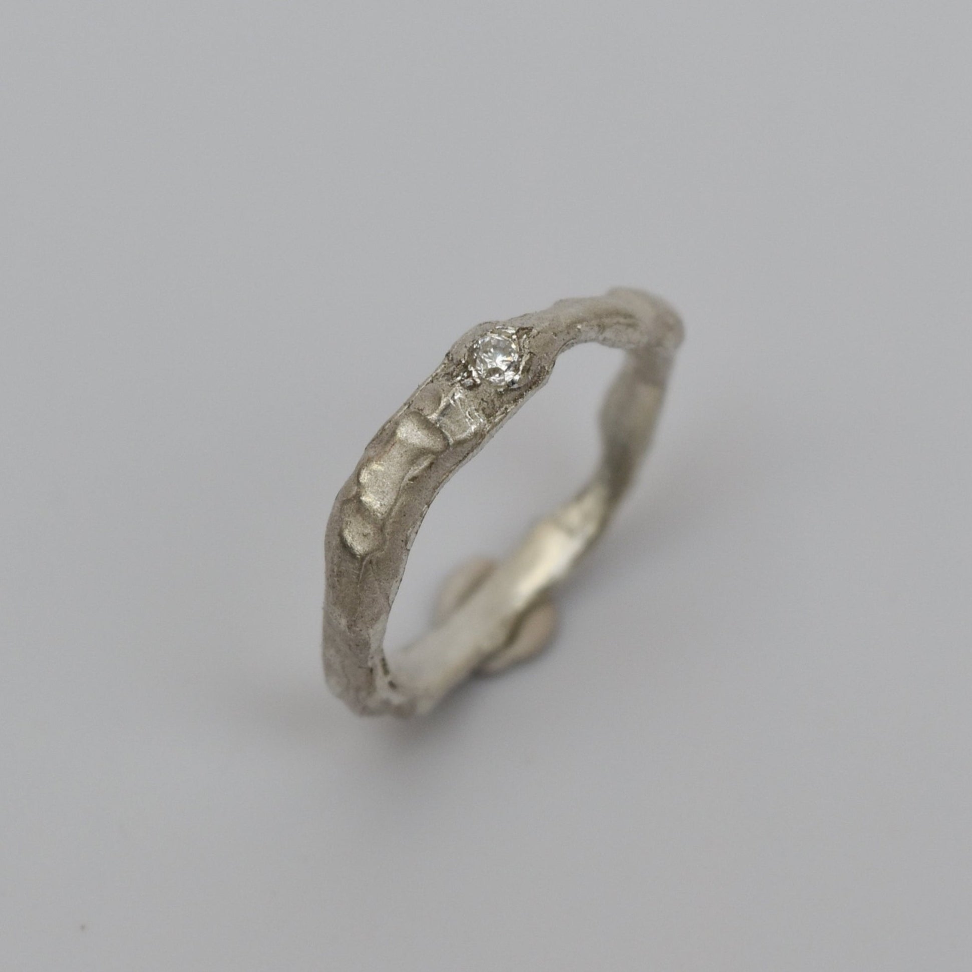 Unique Handmade Silver Ring with White Stone - Relitti - premium sterling silver