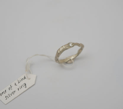 Unique Handmade Silver Ring with White Stone - Relitti - premium sterling silver