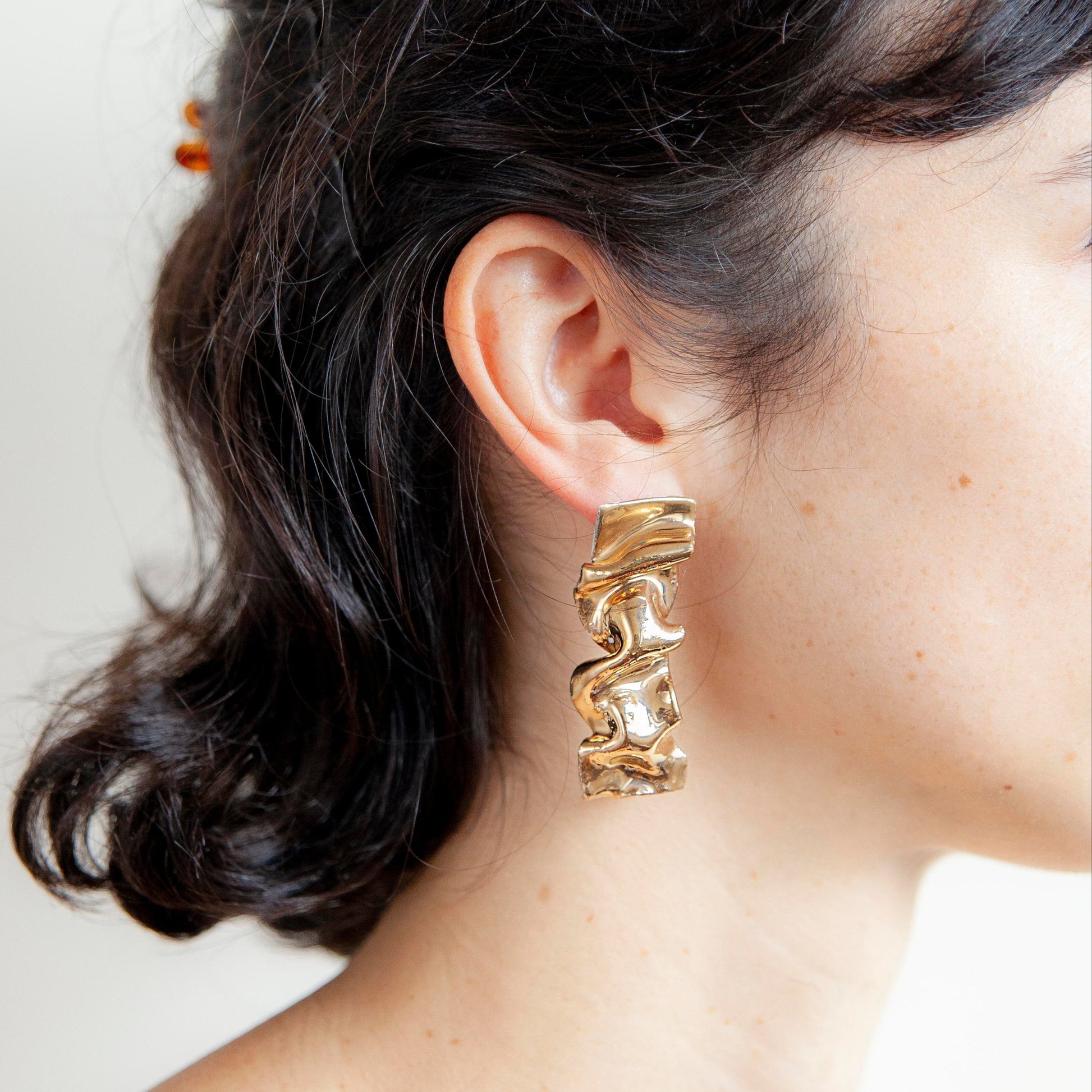 resilience courageously_vulnerable._porcelain_earring_gold