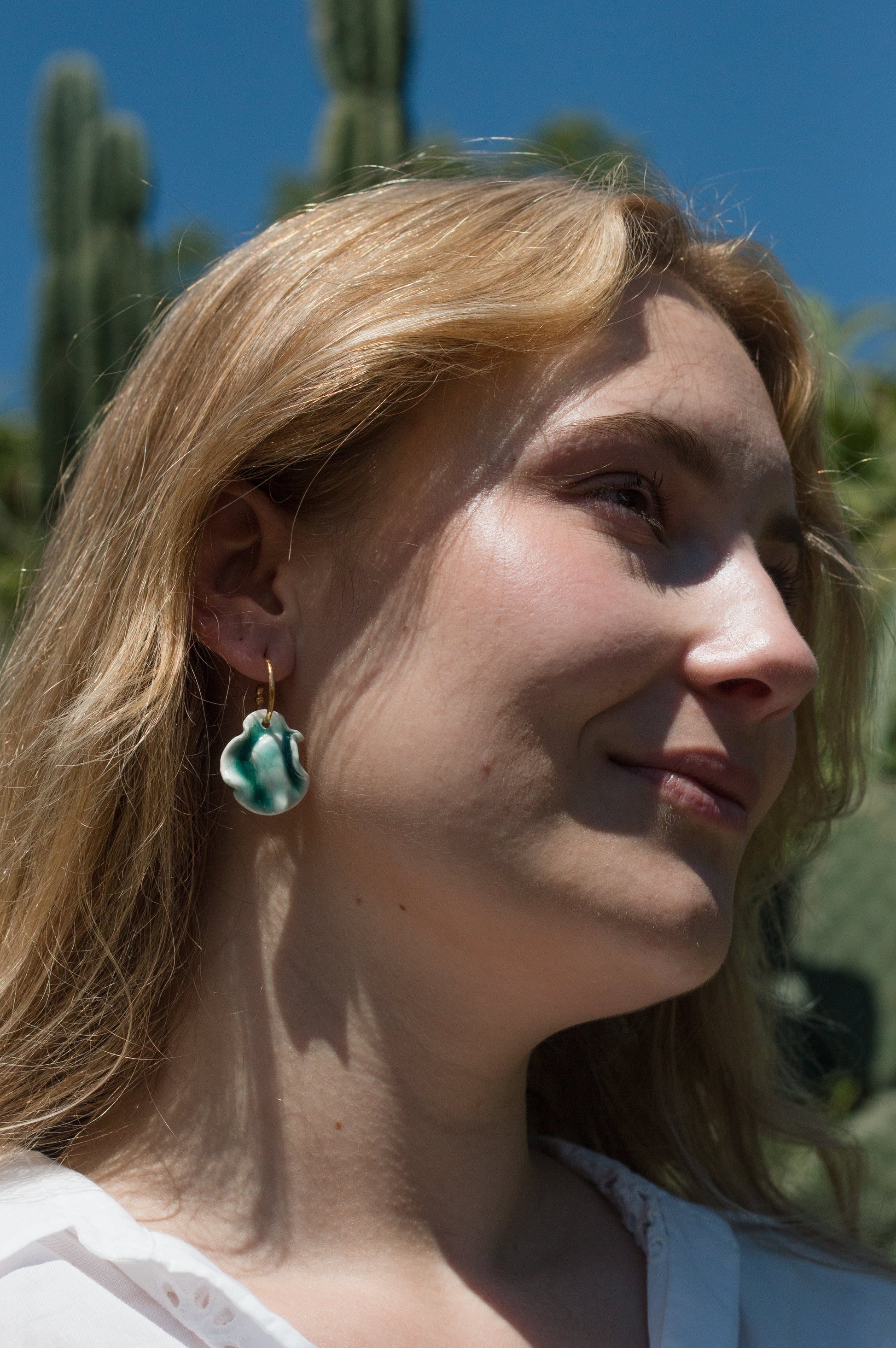 resilience hoop porcelain earring turquoise 