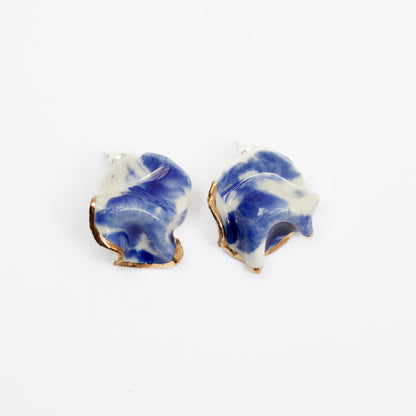 resilience midnight calm porcelain earring blue white